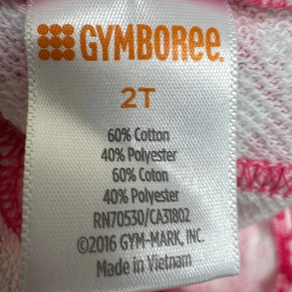 Gymboree 2T Girls Pink and White Floral Casual Bottoms Stretch Pants Bow Pockets